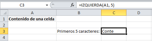 Extraer caracteres a la izquierda en Excel