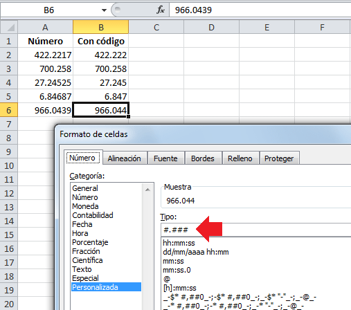 Códigos de formato personalizado en Excel