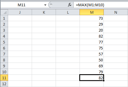 La función MAX en Excel