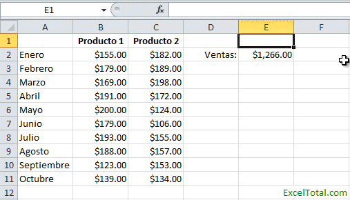 Cómo modificar el rango de una fórmula en Excel con el mouse