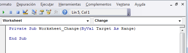 Cómo detectar el cambio en una celda de Excel