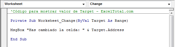 Detectar cambios realizados en una celda de Excel