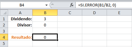 Evitar el error #¡DIV/0! en Excel