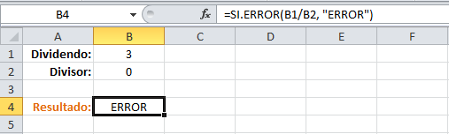 Corregir el error #¡DIV/0! en Excel