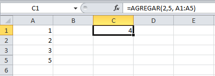 La función AGREGAR y la función CONTAR en Excel