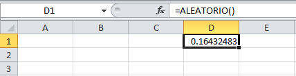 La función ALEATORIO en Excel