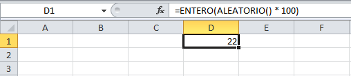 Números aleatorios enteros en Excel