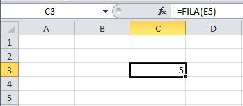 La función FILA en Excel