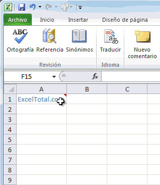 Cambiar la forma de un comentario en Excel