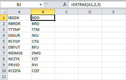 Tutorial Excel 2010: Función EXTRAE