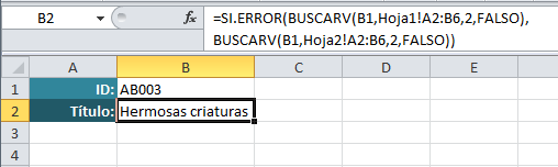 Ejemplo de BUSCARV en varias hojas de Excel