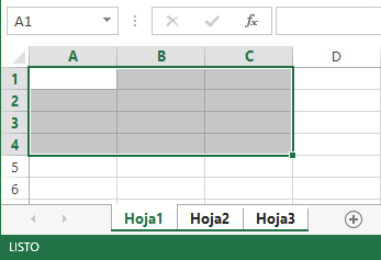 Seleccionar un rango en varias hojas de Excel