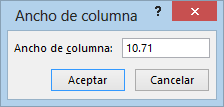 Cambiar el ancho de una columna en Excel 2013