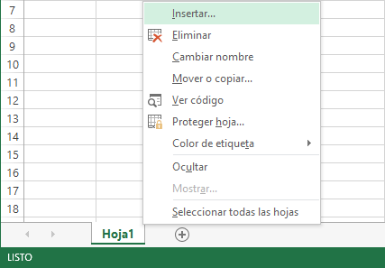 Crear una nueva hoja en Excel 2013