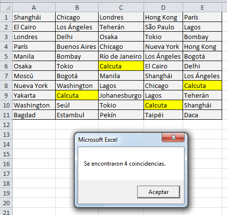 Macro para buscar un valor dentro de un rango en Excel