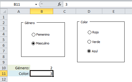Cómo utilizar botones de radio en Excel