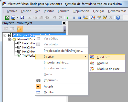 Cómo insertar un formulario