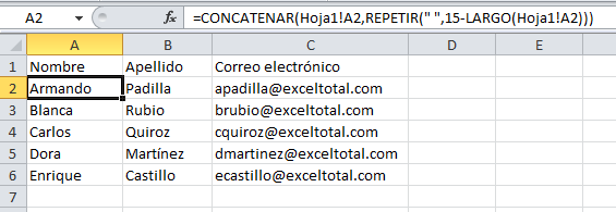 Exportar de Excel a texto con ancho fijo