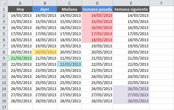 Cambio de color de una celda según valor de la celda