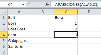 Contar las apariciones de un número o texto en un rango de Excel