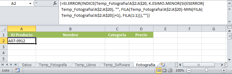 Fórmula para copiar datos de una hoja a otra en Excel