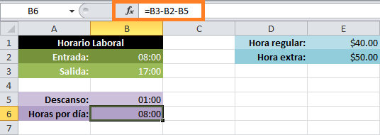 Planilla de Excel para el cálculo de horas extras