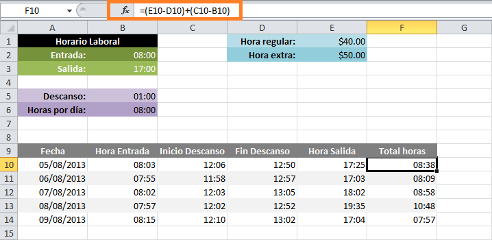 frotis tortura Subvención Calcular horas extras en Excel • Excel Total