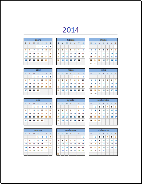 Calendarios 2014