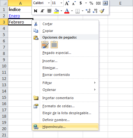 Cómo crear un índice de hojas en Excel