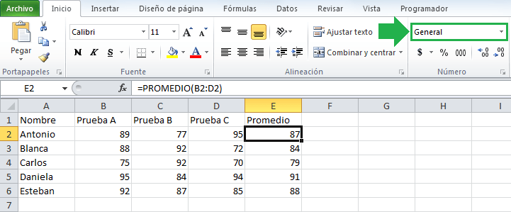 Excel muestra la fórmula en lugar del resultado de la fórmula