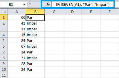 Ejemplos de la función IF en Excel