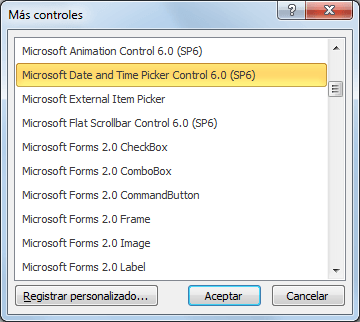 Instalar calendario desplegable para celdas en Excel 2010