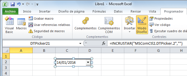 Cómo agregar un  calendario desplegable en Excel