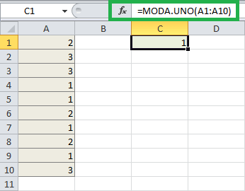 Encontrar el valor más frecuente en Excel
