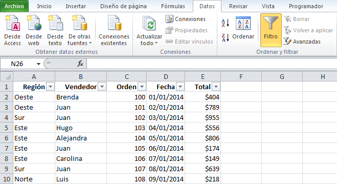 Cómo Usar Los Filtros En Excel Excel Total 9900