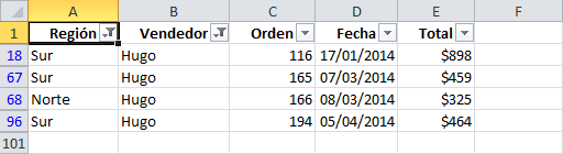 filtrar en excel