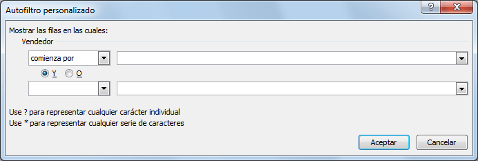 filtros en excel