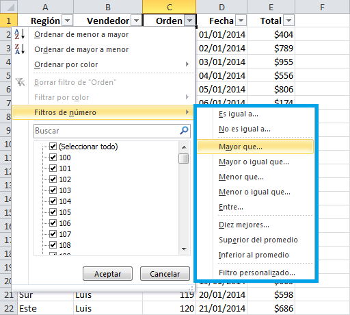 Cómo filtrar datos en Excel