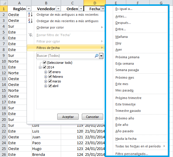 Cómo utilizar el Autofiltro en Excel