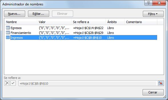 Flujo de caja mensual en Excel