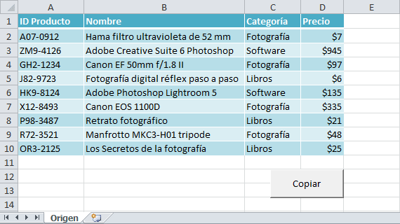 Macro para copiar datos a otro archivo de Excel