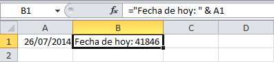 Texto y fórmula en una misma celda de Excel