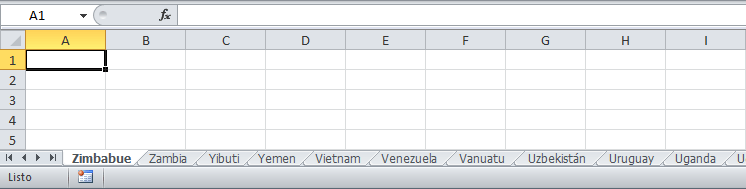 Ordenar alfabéticamente las hojas de un libro de Excel