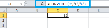 Conversión de unidades en Excel
