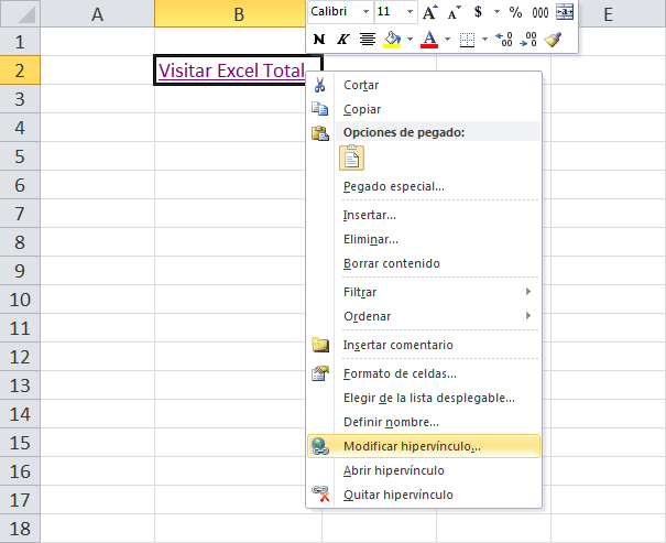 Cómo quitar hipervínculos en Excel