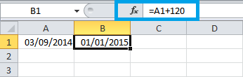 Sumar días a una fecha en Excel