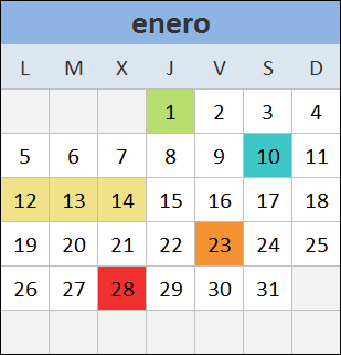 Calendario 2015 Excel