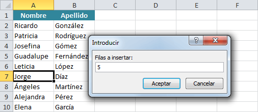 Macro para insertar varias filas en Excel