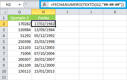 Cómo convertir un número en fecha en Excel