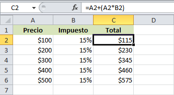 Cómo sumar porcentajes en Excel